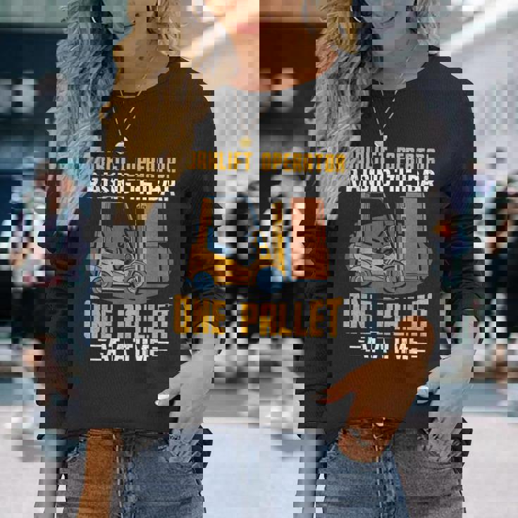 フォークリフト オペレーター レイジングバー パレット フォークリフトドライバー 長袖Tシャツ 彼女への贈り物
