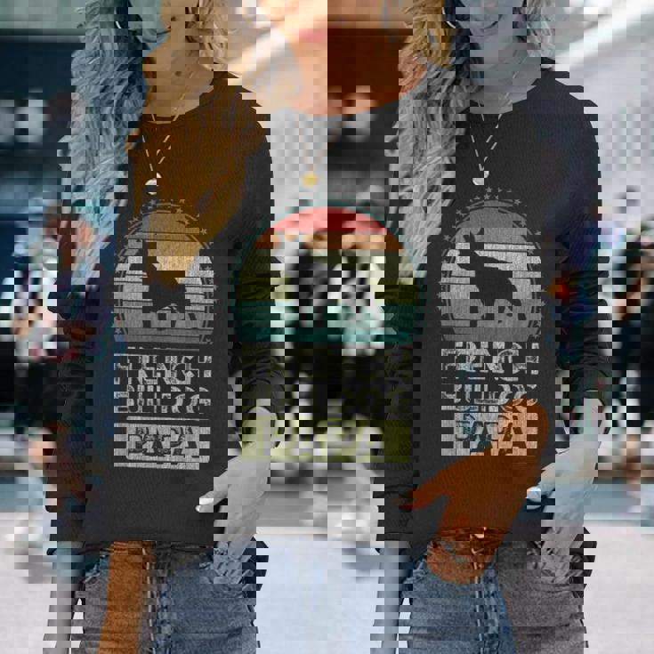 フレンチ・ブルドッグ・パパ 父の日 長袖Tシャツ 彼女への贈り物