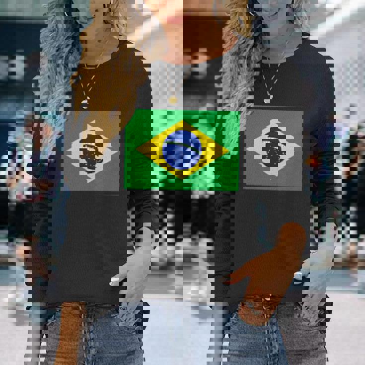 ブラジル レディース メンズ キッズ 左胸 ブラジル国旗 長袖Tシャツ 彼女への贈り物