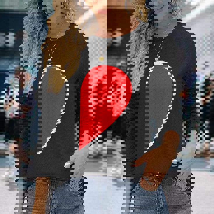 ペア ハート 親子 恋人（Right 右）（ビューティフルライフ）半分 コーデ リンク ルック かわいい 長袖Tシャツ 彼女への贈り物