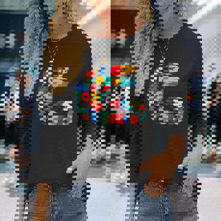 モダン 幾何学的 ミニマリズム イラスト ウツボ アート 長袖tシャツ 長袖Tシャツ 彼女への贈り物