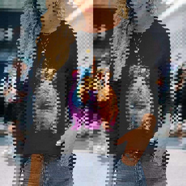 モルモット ユニコーン ギニコーン 面白い ペット モルモット好き 長袖tシャツ 長袖Tシャツ 彼女への贈り物