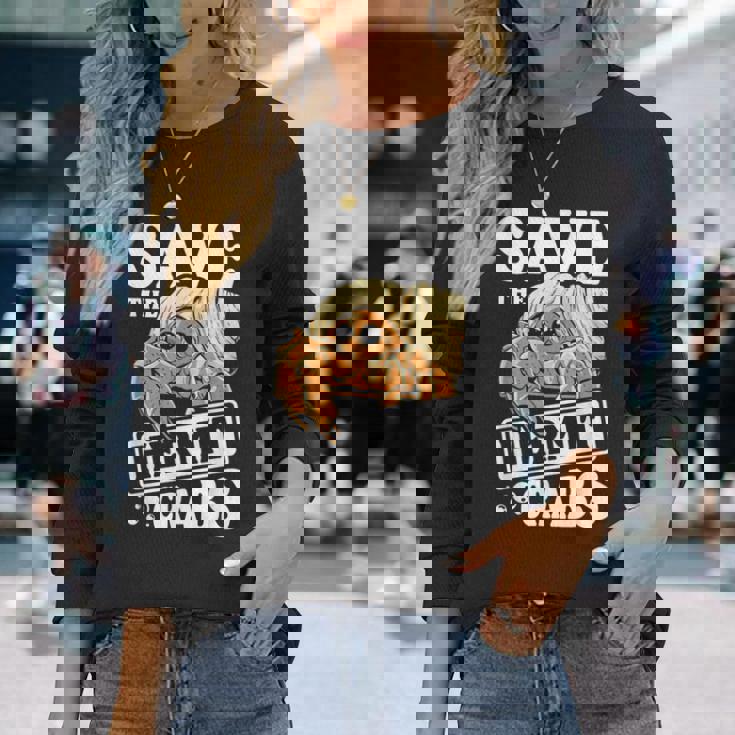 ヤドカリを救う 長袖Tシャツ 彼女への贈り物