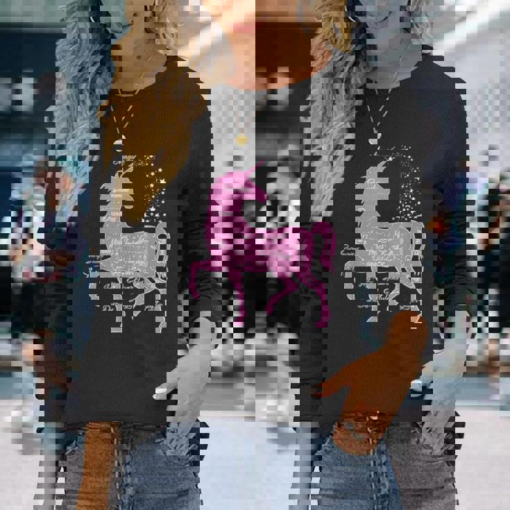 ユニコーン 解剖学 面白い ユニコーンの解剖学 長袖Tシャツ 彼女への贈り物