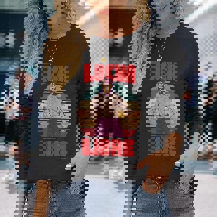 レトロ ヴィンテージ レスラー ルチャリブレ メキシコレスリング 長袖Tシャツ 彼女への贈り物