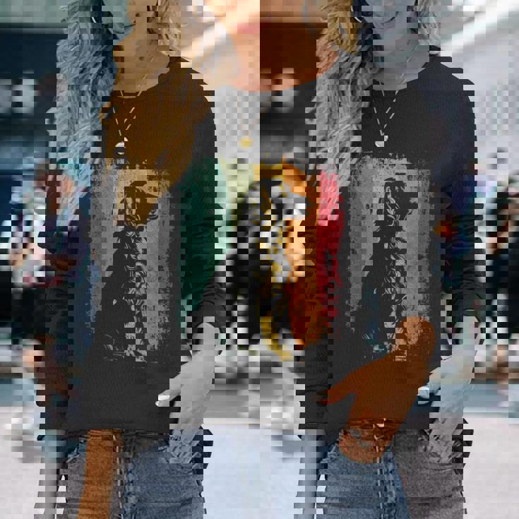 レトロヴィンテージドッグデザインイングリッシュコッカースパニエル 長袖Tシャツ 彼女への贈り物