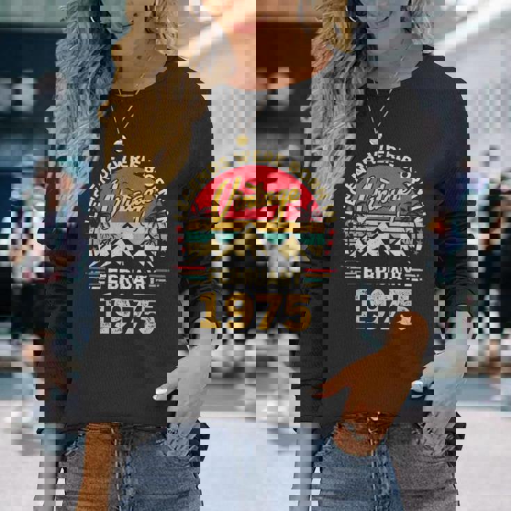 ヴィンテージ51歳の誕生日レジェンドは1975年2月に誕生しました。 長袖Tシャツ 彼女への贈り物