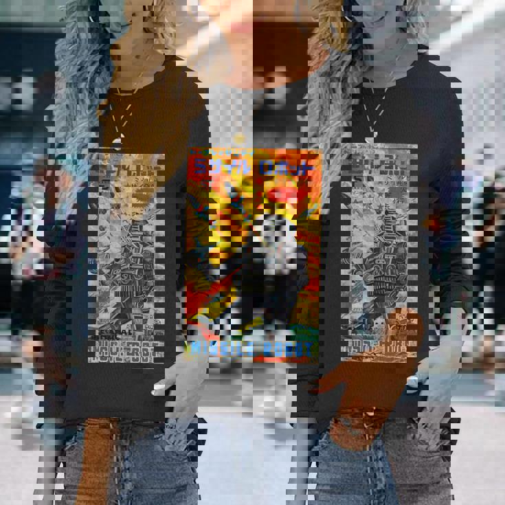 ヴィンテージグラフィック ミサイルロボット 日本のレトロオールドトイアニメ 長袖Tシャツ 彼女への贈り物