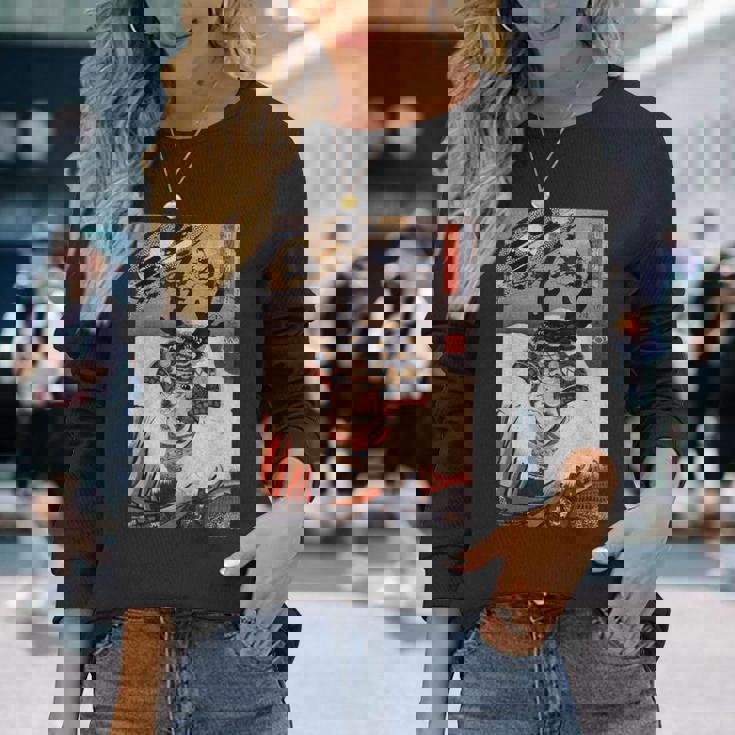 ヴィンテージ日本アート 歌川戦士武田信玄 武田信玄 長袖Tシャツ 彼女への贈り物