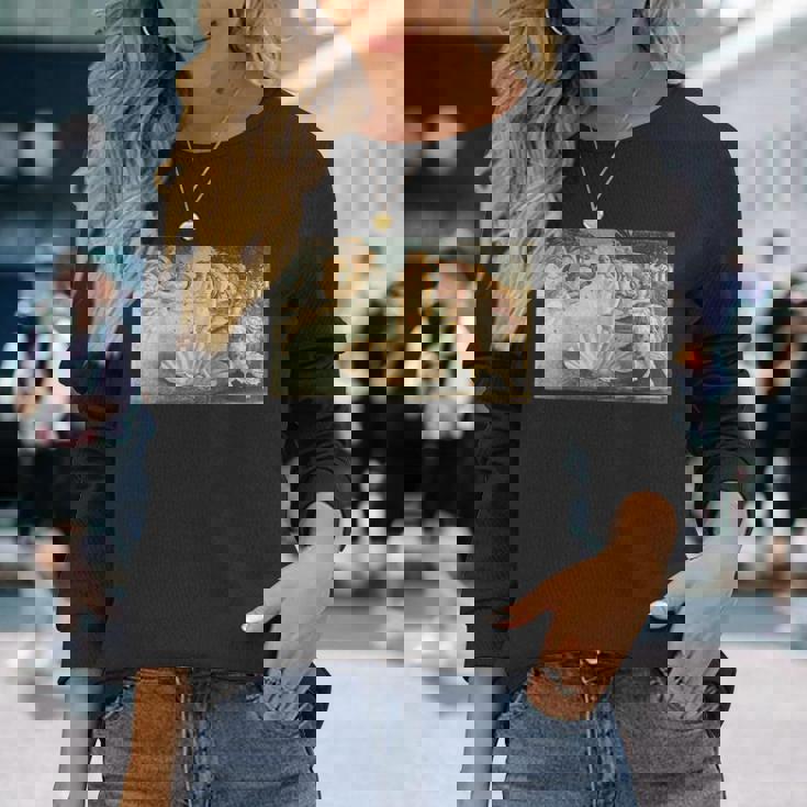 ヴィーナスの誕生／サンドロ・ボッティチェッリ【世界の名画】（高精細画質）女神 美術館アート 長袖Tシャツ 彼女への贈り物