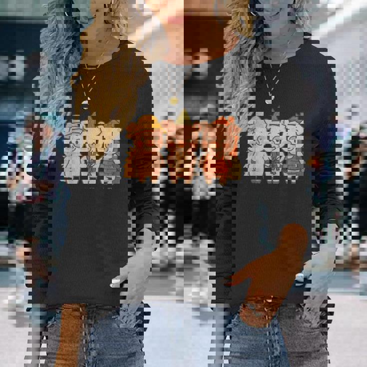 三匹の子ぶたのおとぎ話の絵本 長袖Tシャツ 彼女への贈り物