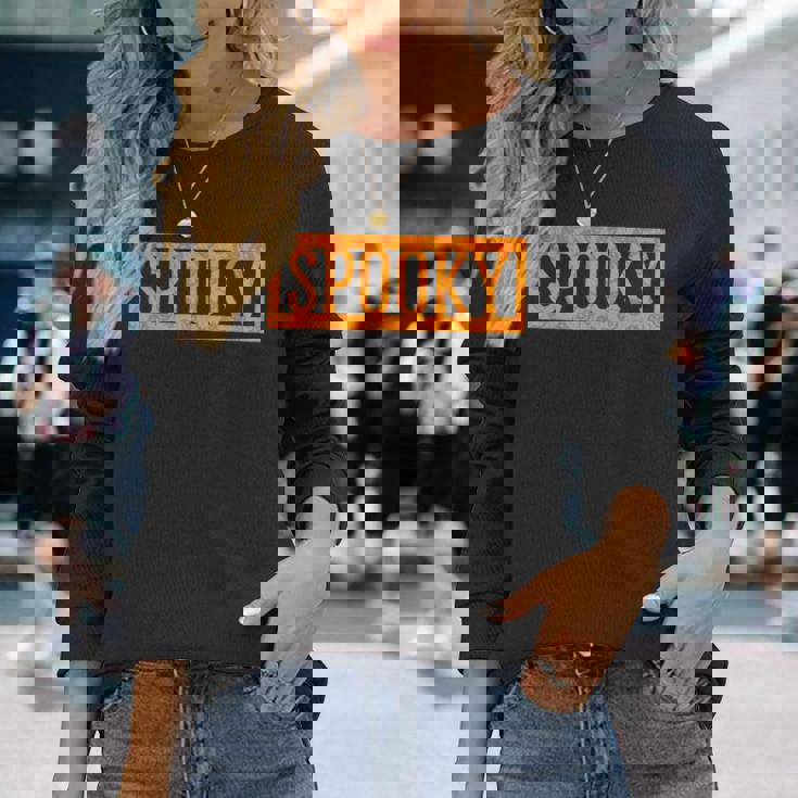 不気味なオレンジハロウィンパンプキン柄tシャツ 長袖Tシャツ 彼女への贈り物