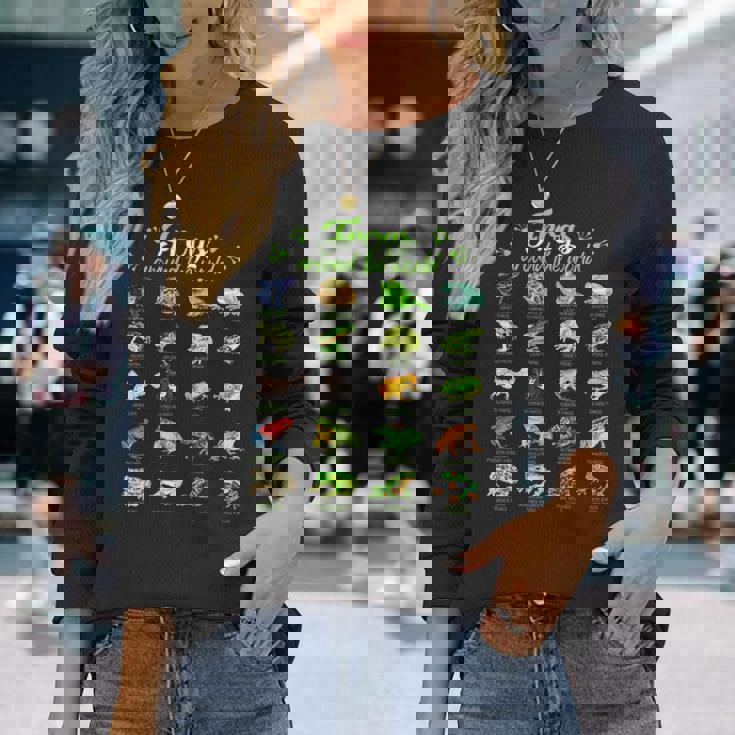 世界のカエル カエル 長袖Tシャツ 彼女への贈り物