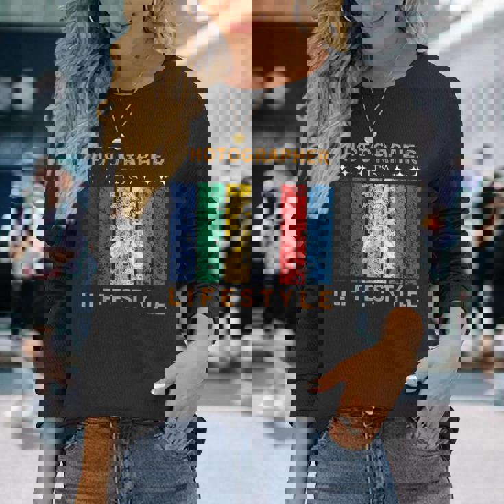 写真家 It's A Lifestyle おもしろtシャツ 写真好きのギフト 長袖Tシャツ 彼女への贈り物