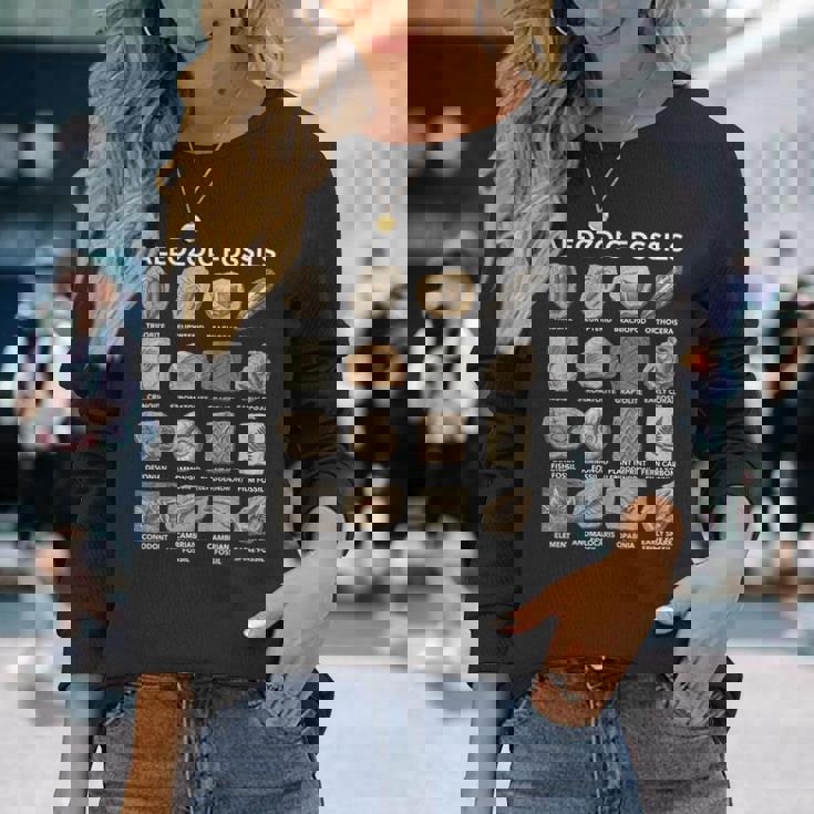 古生代化石チャート古生物学科学愛好家 長袖Tシャツ 彼女への贈り物