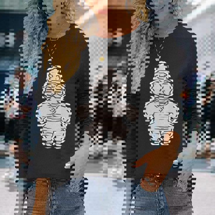 土偶 どぐう【ゆるフレンズ】遮光器土偶 歴史土器 長袖tシャツ 長袖Tシャツ 彼女への贈り物