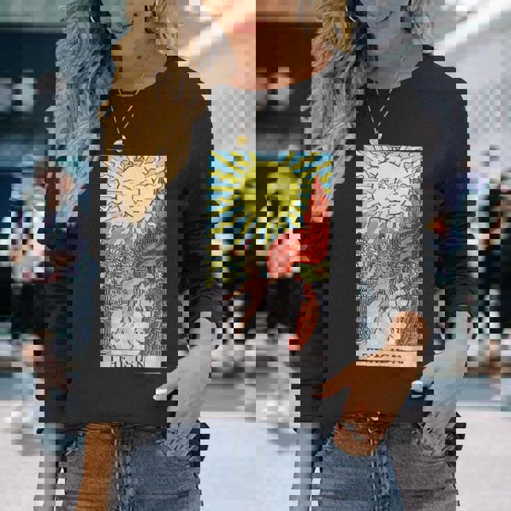 太陽のタロットカード 長袖Tシャツ 彼女への贈り物