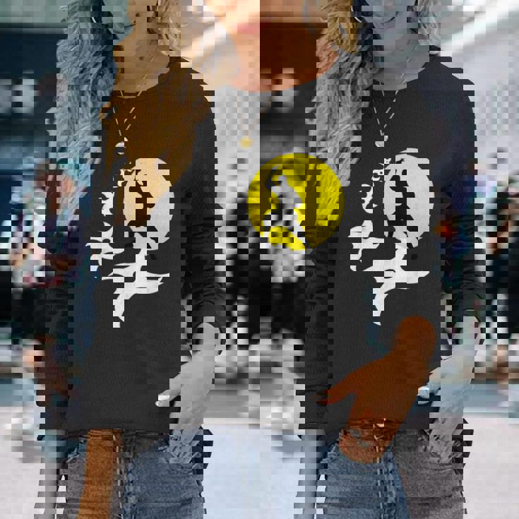 忍者訓練道場tシャツ 黒手裏剣ライトtシャツ 長袖Tシャツ 彼女への贈り物