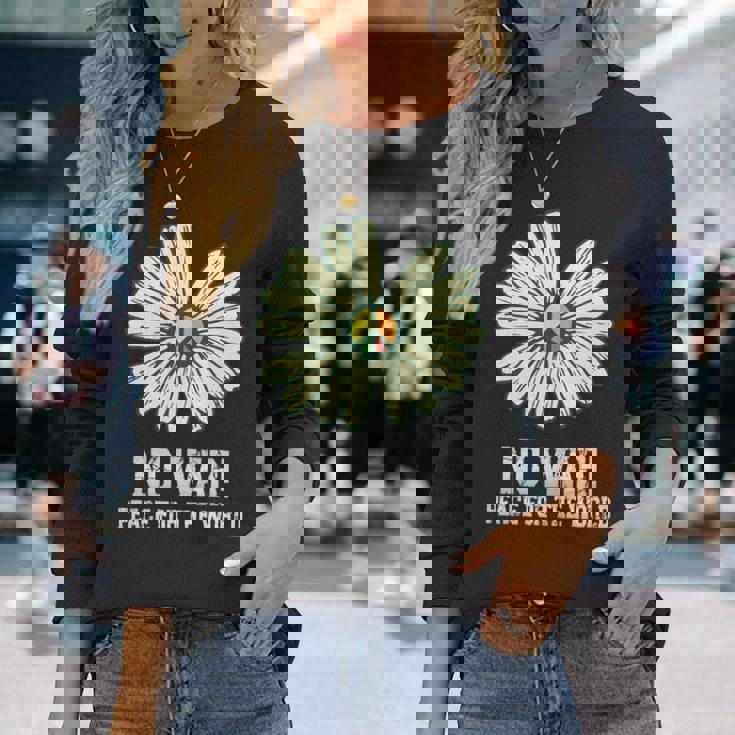 戦争なし、平和、反戦、戦争なし 長袖tシャツ 長袖Tシャツ 彼女への贈り物