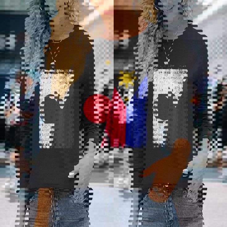 日本 フィリピン ハーフフラッグ 日本 フィリピン ジャージ 長袖Tシャツ 彼女への贈り物