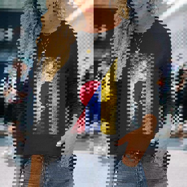 日本ベネズエラ国旗 日本のベネズエラ。 長袖Tシャツ 彼女への贈り物