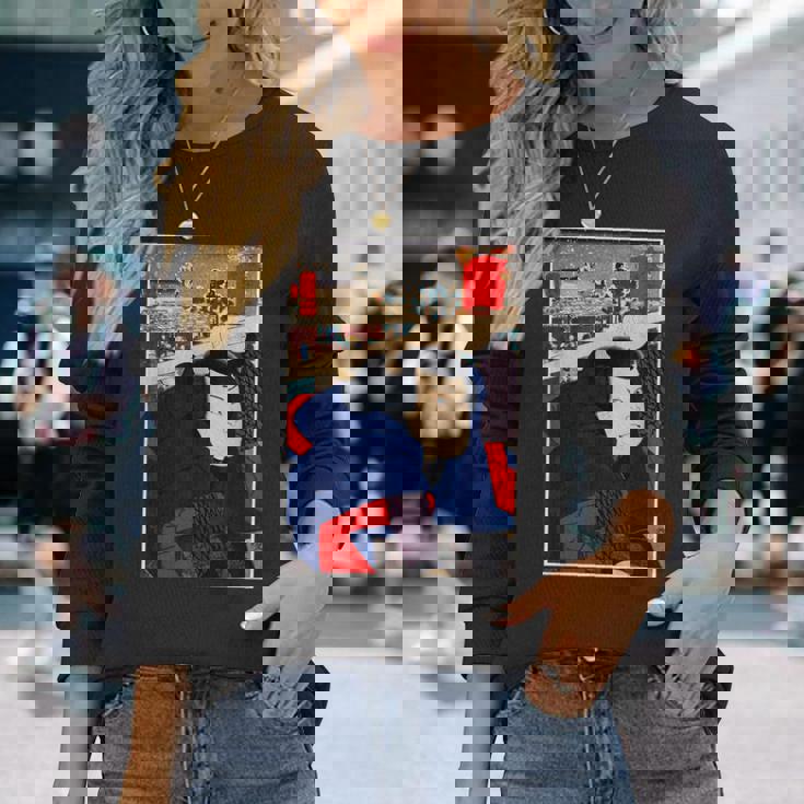 日本レトロアート 宮本武蔵 歌川国芳作 長袖Tシャツ 彼女への贈り物