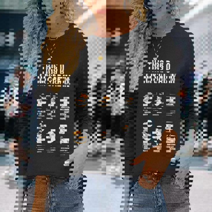 暇なときにすることハムスターおもしろいハムスター好き 長袖Tシャツ 彼女への贈り物