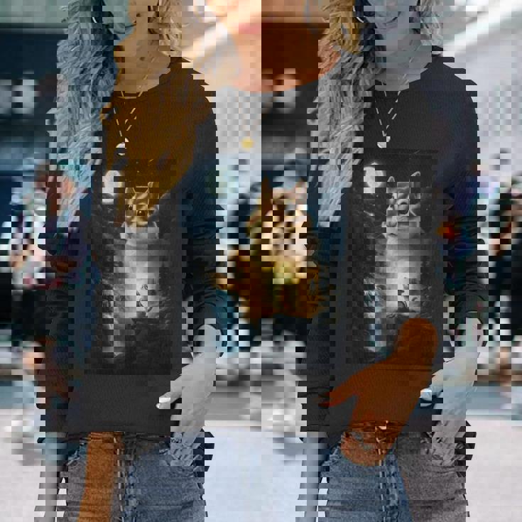 月に吠えるシマリス ヴィンテージ 面白いシマリス 長袖Tシャツ 彼女への贈り物