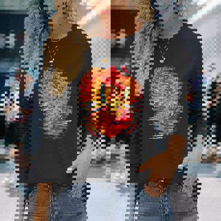 浮世絵シリーズ 和ポップ 鳳凰 長袖Tシャツ 彼女への贈り物