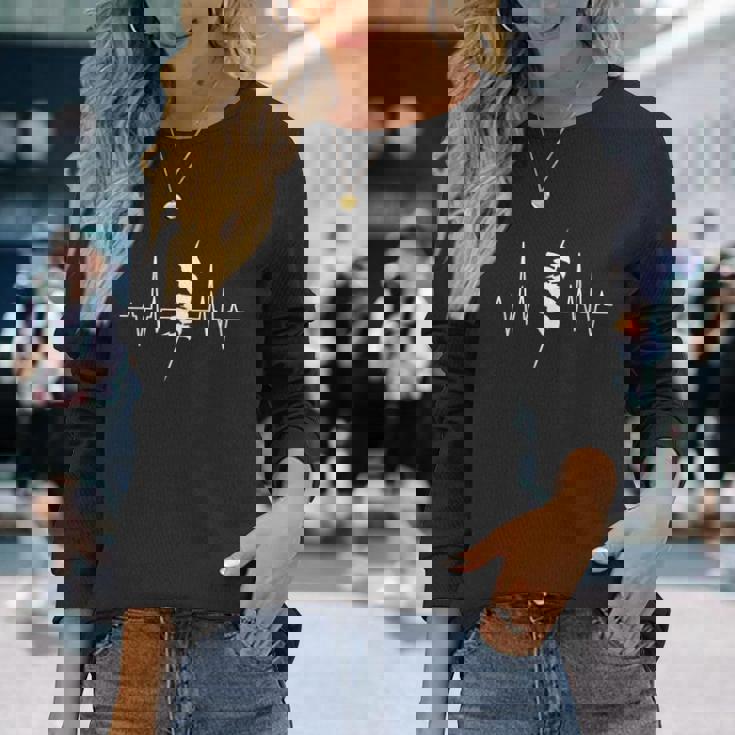 焼鳥 面白いtシャツ 心電図 イラスト メンズ おもしろ 面白い 服 オリジナル おもしろグッズ ネタ ハートビート 長袖Tシャツ 彼女への贈り物