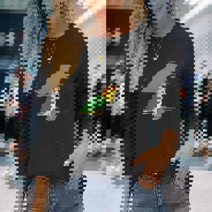 白腹 ケーク T-Rex 鳥ミーム 恐竜オウム 長袖tシャツ 長袖Tシャツ 彼女への贈り物