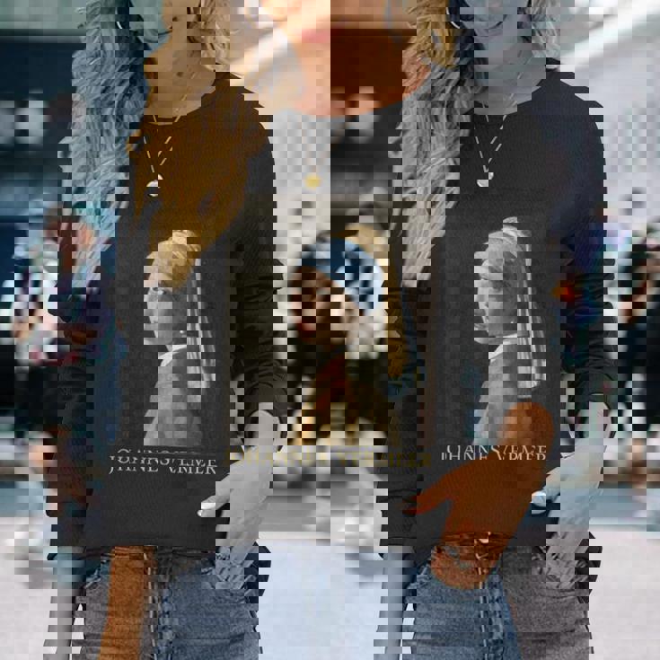 真珠の耳飾りの少女／フェルメール（記名）【世界の名画】Johannesermeer 美術館アート 長袖Tシャツ 彼女への贈り物