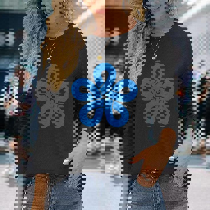 福岡県特殊旗 シンボル 日本 九州 長袖Tシャツ 彼女への贈り物