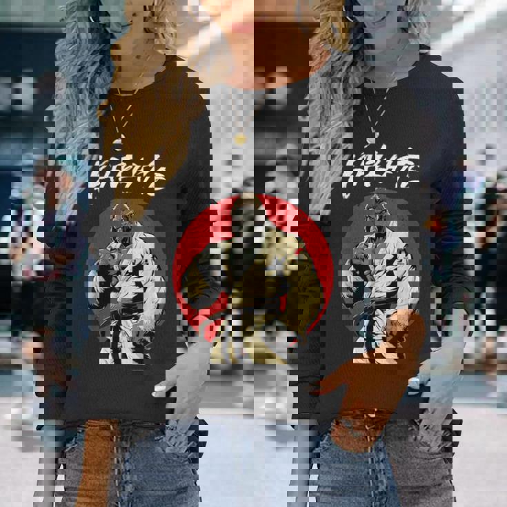 空手ゴリラ カラテカ 少年少女空手ゴリラ 長袖Tシャツ 彼女への贈り物