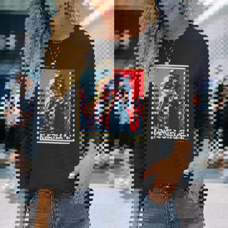 競馬 馬tシャツ ウマ レース 馬 乗馬 面白いtシャツ 文字入り メンズ おもしろグッズ ネタ 大人 男性 長袖tシャツ 長袖Tシャツ 彼女への贈り物