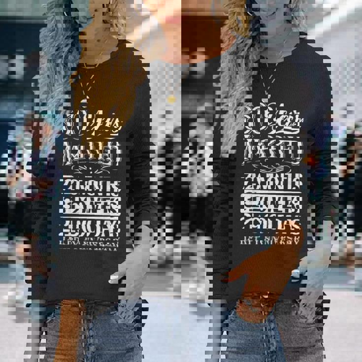 結婚60年-結婚60周年おめでとう 長袖Tシャツ 彼女への贈り物