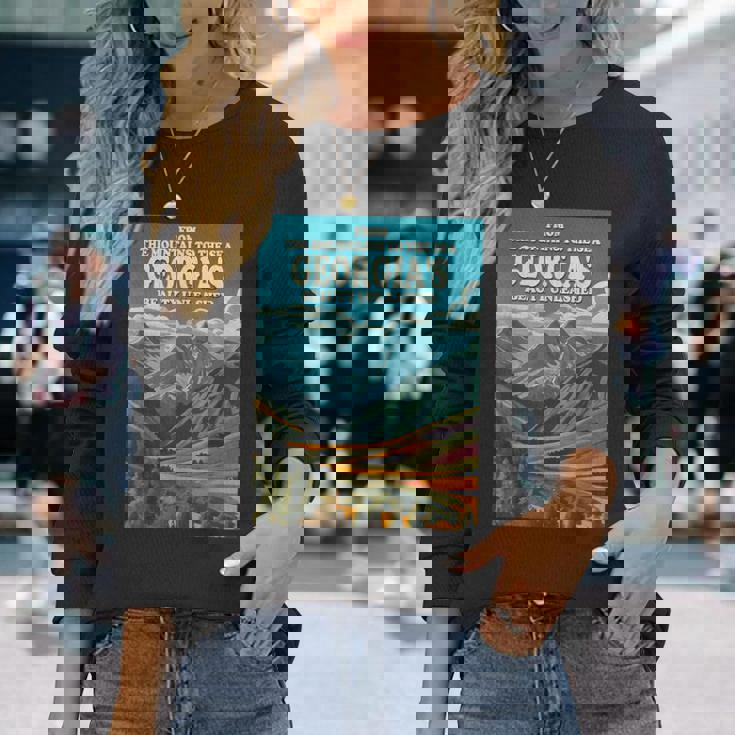 美しいジョージア共和国、グルジア共和国 長袖Tシャツ 彼女への贈り物