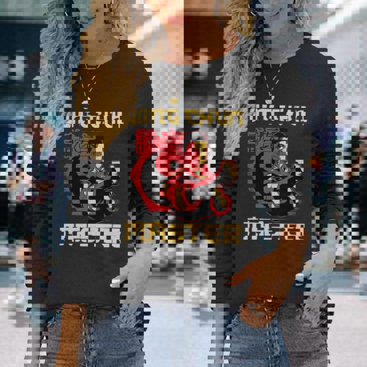 詠春拳マスター トレーニング 詠春拳 コーチ ファイター マーシャルアーツ 長袖tシャツ 長袖Tシャツ 彼女への贈り物