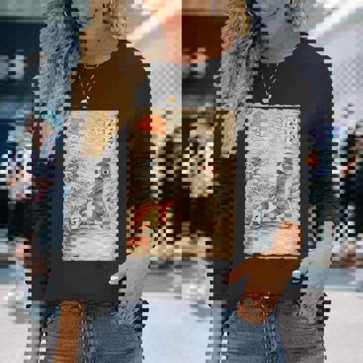 誰もが楽しめる「Punch The Monkey Baby Fun」デザイン。 長袖Tシャツ 彼女への贈り物