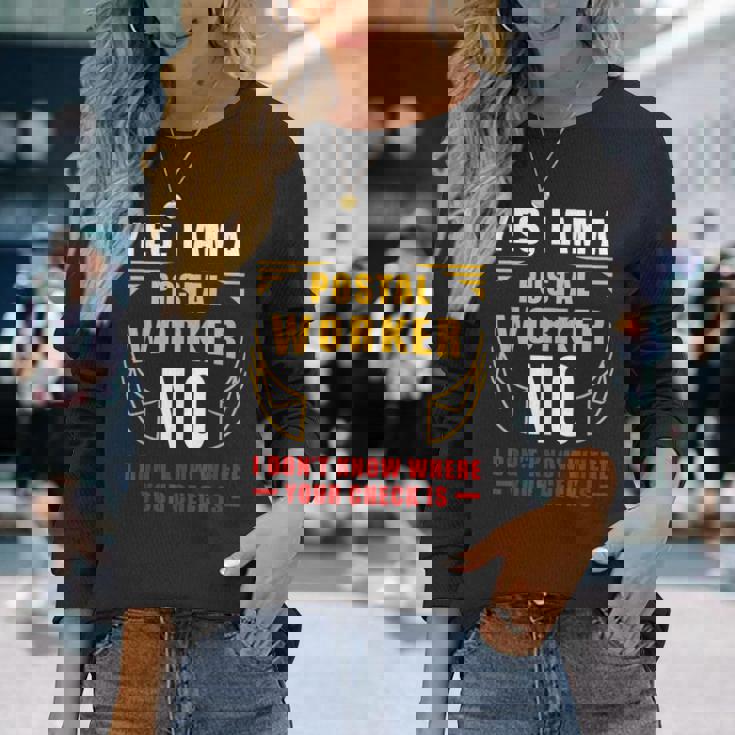 退職郵便局 郵便局 退職 ポストマン 長袖Tシャツ 彼女への贈り物