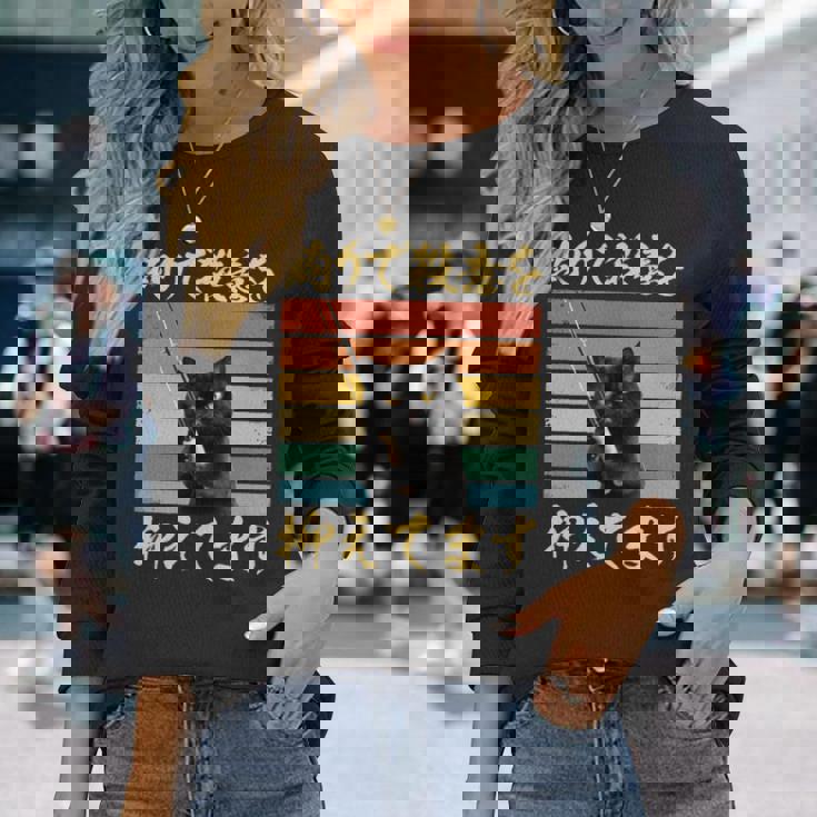 釣り 面白いtシャツ 猫 文字入り 釣りバカ 釣り人 メンズ おもしろ 面白い 服 海釣り 川釣り ネタ 長袖tシャツ 長袖Tシャツ 彼女への贈り物