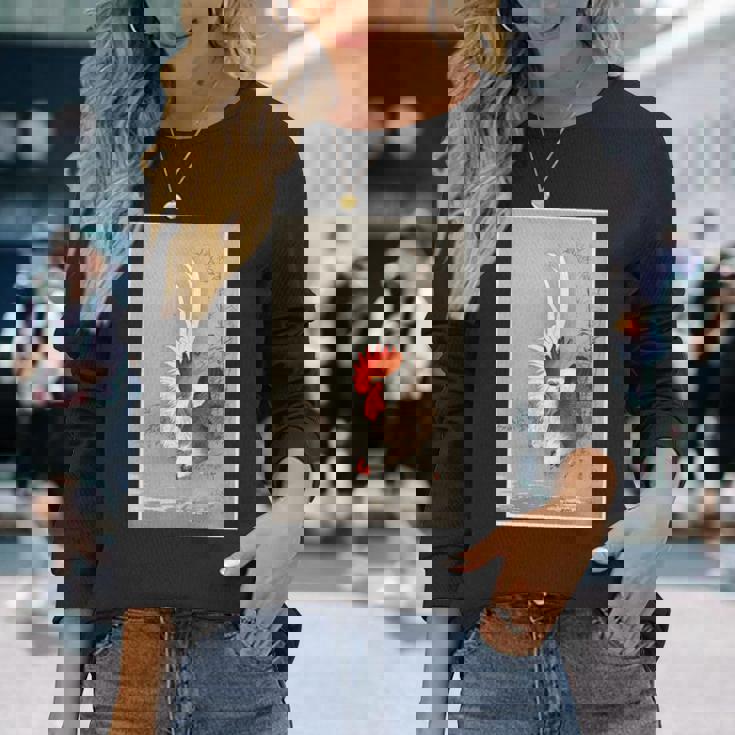 雄鶏と鶏 1900 大原興村 和農場生活 長袖tシャツ 長袖Tシャツ 彼女への贈り物