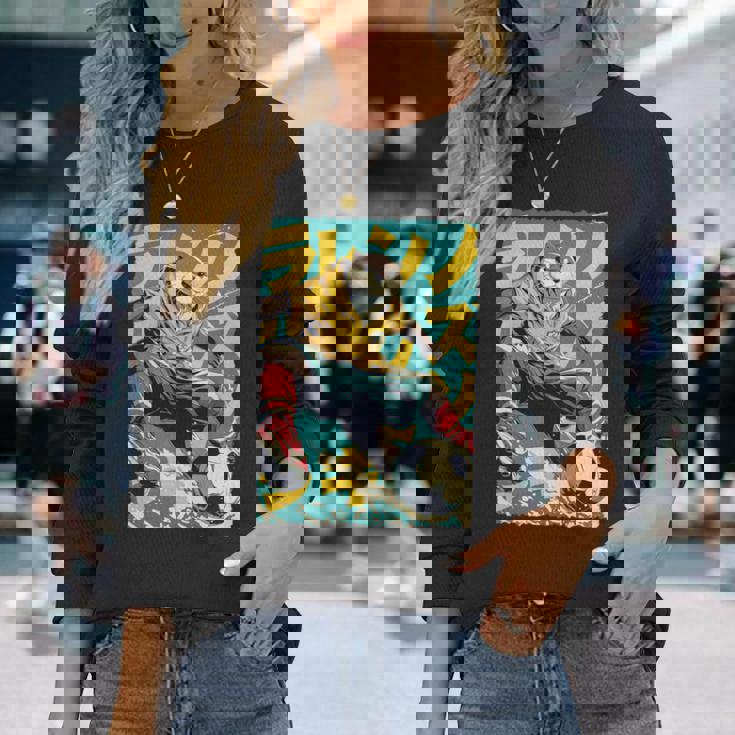 面白い 漫画 アニメ 日本美術 カワウソ サッカー 選手 キッズ 男性 長袖tシャツ 長袖Tシャツ 彼女への贈り物