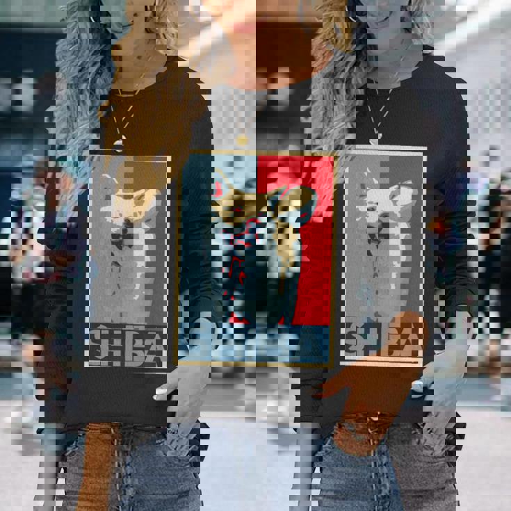 面白いtシャツ 柴犬 犬 わんこ メンズ おもしろ 面白い 服 おもしろグッズ ネタ ポスター 長袖tシャツ 長袖Tシャツ 彼女への贈り物