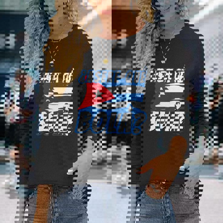 面白いキューバのハバナキューバの旗、アセレ・ケ・ボラ 長袖tシャツ 長袖Tシャツ 彼女への贈り物