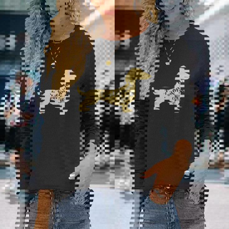 面白いダックスフント犬のデザイン ペット愛好家の足 長袖Tシャツ 彼女への贈り物