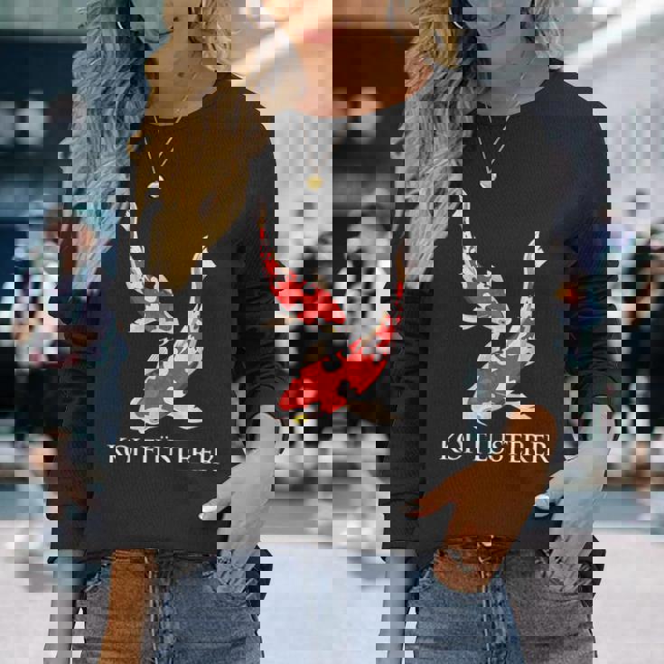 鯉 ささやき魚 鯉 日本 鯉 錦鯉 長袖Tシャツ 彼女への贈り物