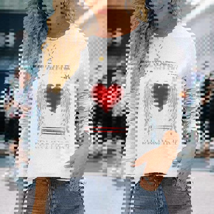 バックプリント My Guardian Angel Brotherメモリアル 長袖Tシャツ 彼女への贈り物