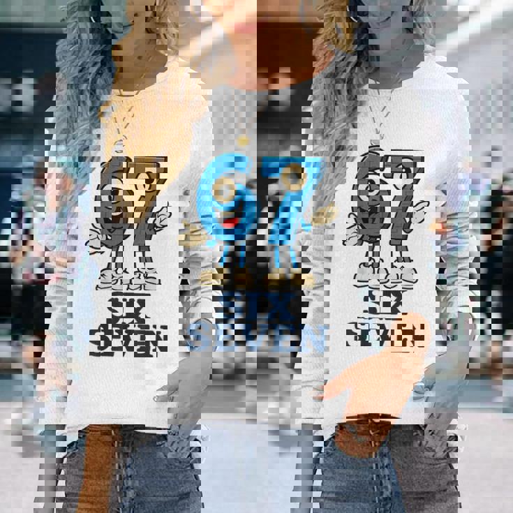 67 シックスセブン 6-7 Gen Alpha イタリアンブレインロットゲームミーム 長袖Tシャツ 彼女への贈り物