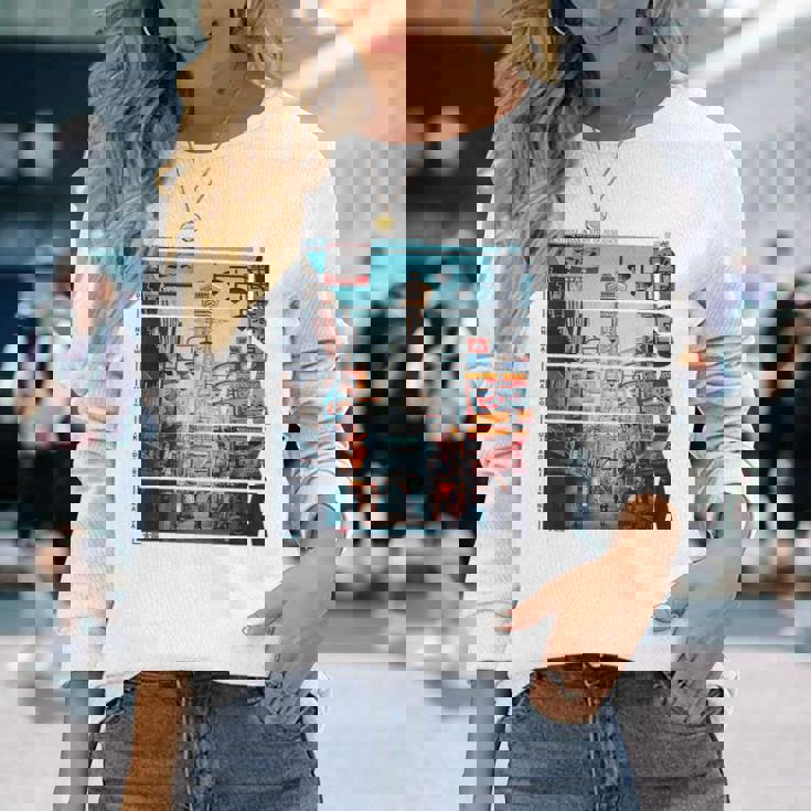 80年代 90年代 大阪 レトロな ヴェイパーウェイヴ 日本 グランジ、原宿 長袖Tシャツ 彼女への贈り物